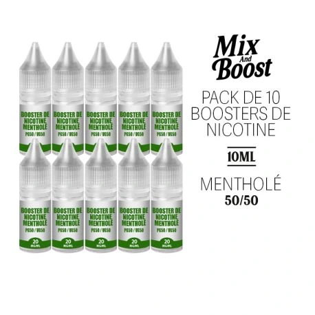 pack de 10 boosters de nicotine menthole 50 50